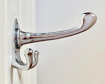 4 ganchos para abrigos triples cromados, perchas vintage para puerta de guardarropa, cocina y dormitorio