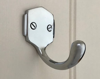 4 ganchos para abrigos Art Deco cromados, perchas para cocina, puerta de armario, decoración de dormitorio, muebles antiguos decorativos