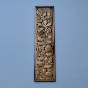 Antique brass finger door push plates arts crafts pomegranate decorative plate vintage handles knobs