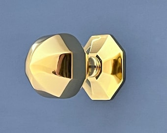 Large Brass Art Deco Style Centre Knob Handle Box Front Door Mail knocker Letter Main (MORE AVAILABLE)