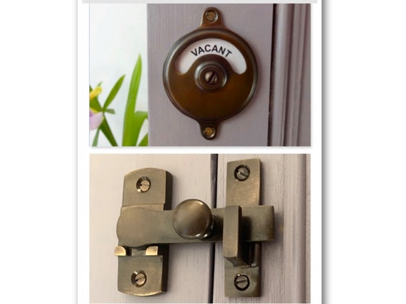 Antique Brass Finish Toilet Bathroom Vacant Engaged Lock | Etsy