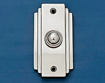 Chrome Art Deco Bell Push Door Button Front Furniture Fittings Vintage Decor (MORE AVAILABLE)