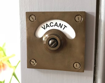 vacant engaged lock antique brass finish toilet bathroom indicator bolt lock beehive occupied washroom restroom lavatory latch catch cubicle