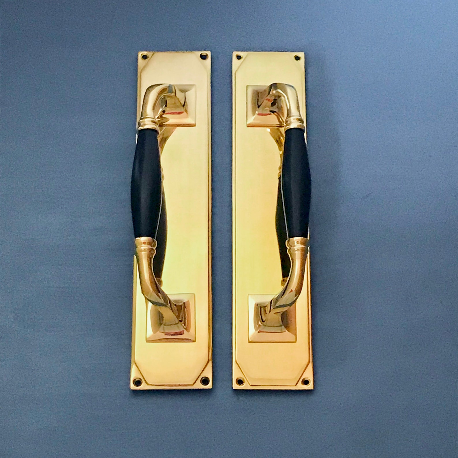 Pairs Large 12 Cast Brass Wood Door Pull Handles Grab Etsy