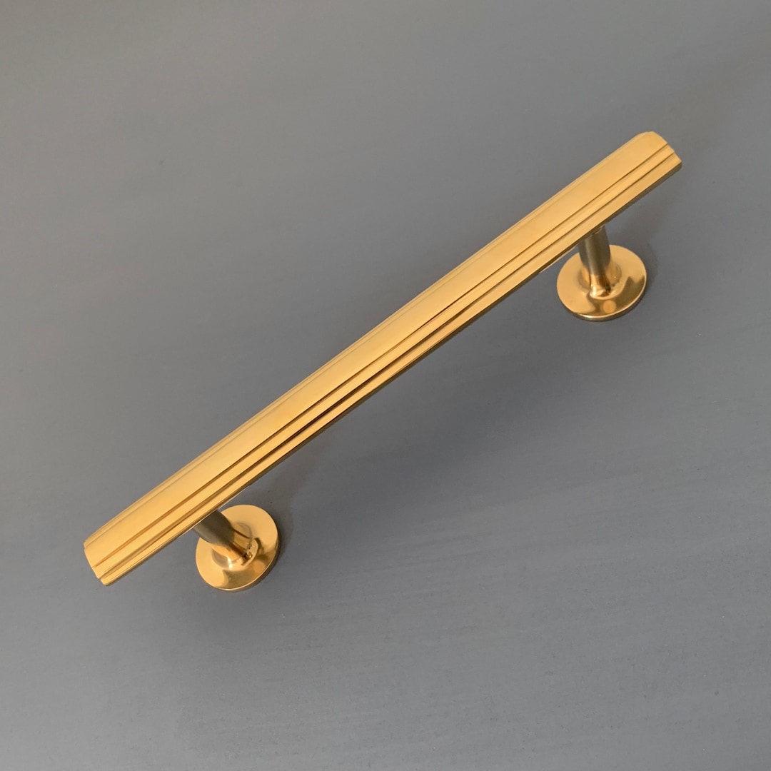 8" Large Brass Art Deco Handles Drawer Cupboard Door Pull Handles ...