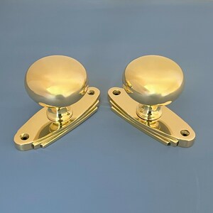 Pairs Brass Art Deco Antique Door Handles Knobs Pull Furniture Mortice Rim lock Vintage Reclaimed