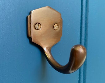 Percheros Art Déco de latón antiguo, colgadores de gancho, decoración para puerta de ropa de dormitorio