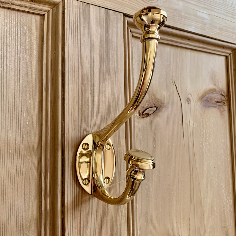Large Cast Brass Vintage Coat Hooks Hook Hangers Etsy