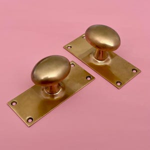 Pairs Reclaimed Brass Edwardian Decorative Door Handles Knobs Pull Furniture Mortice lock Vintage Antique Interior