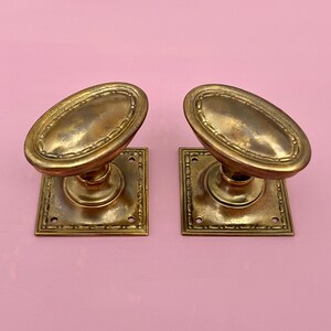 Maniglie decorative per porte in ottone recuperato, stile edoardiano, pomelli, tiranti per mobili, serrature a mortaio, vintage, antiche, per interni