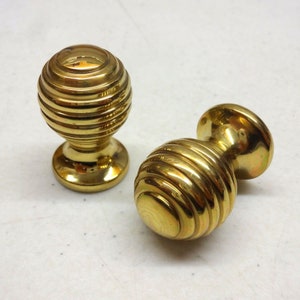 2 Brass Beehive Drawer Cupboard Knobs Door Pull Handles Grab Kitchen Wardrobe cabinet decor