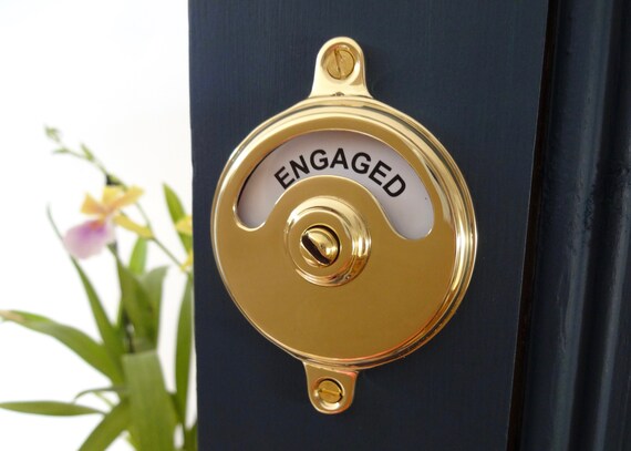 Brass Vacant Engaged Lock Bolt Vintage Style Indicator Etsy