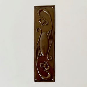 Antique brass finish finger door push plates art nouveau plate vintage (MORE AVAILABLE)