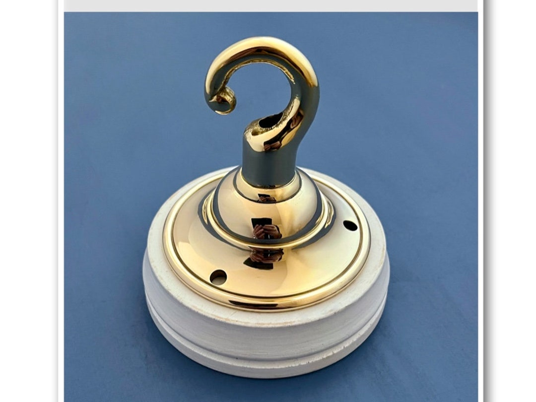 Brass Ceiling Hook Lamp Chandelier Light Wall Patras Wooden Etsy