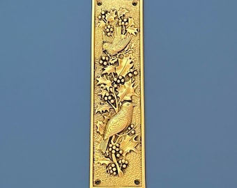 Brass finger door push plates arts crafts starling bird plate (MORE AVAILABLE)