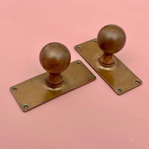 Reclaimed Brass Edwardian Decorative Door Handles Knobs Pull Furniture Mortice lock Vintage Antique Interior