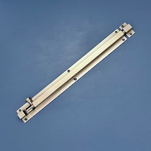 Old Stock Satin Chrome 12″ Door Slide Bolt Lock Large Heavy Duty Latch