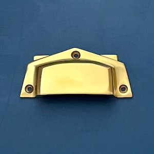 Brass Art Deco Cup Handles Drawer Cupboard Door Pull Handles Kitchen Wardrobe Furniture
