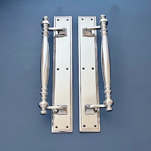 Large 15" Chrome Vintage Edwardian Antique Door Pull Handles Grab hotel entrance (MORE AVAILABLE)