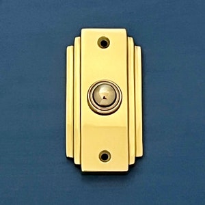 Brass Art Deco Bell Push Door Button Front Furniture Fittings Vintage Decor (MORE AVAILABLE)