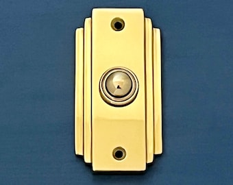 Brass Art Deco Bell Push Door Button Front Furniture Fittings Vintage Decor (MORE AVAILABLE)