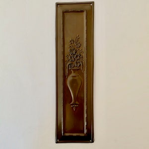 Antique brass finish finger door push plates arts crafts Flower pot plate vintage (MORE AVAILABLE)