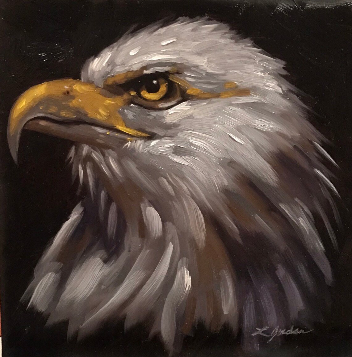 Bald Eagle Oil Painting, Bald Eagle Portrait, America Art, Eagle