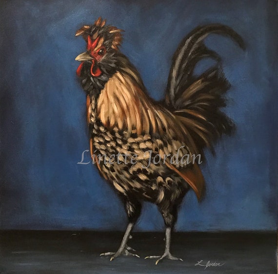 Rooster Giclee Fine Art Print Farmhouse Decor Rooster Art Etsy