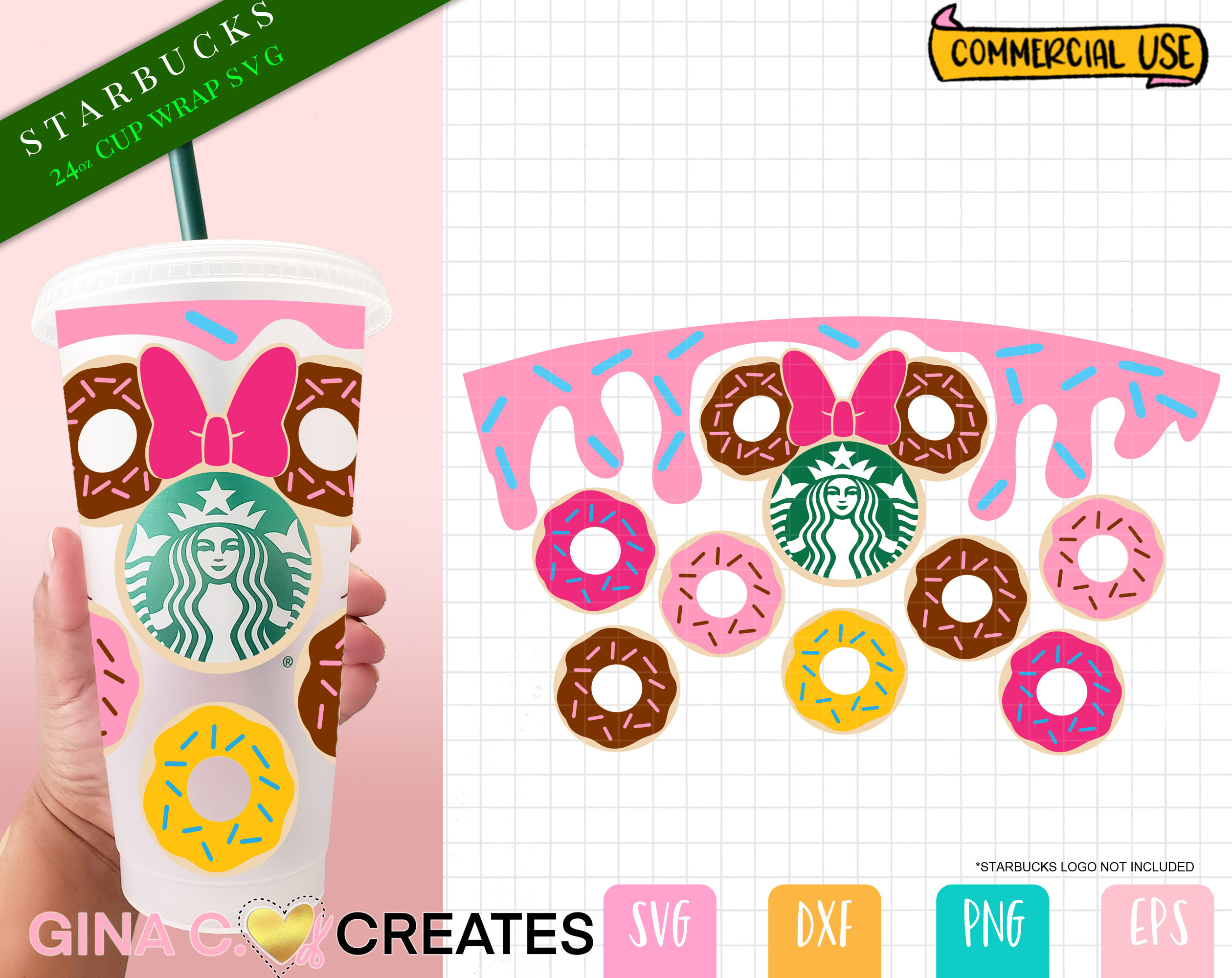 How to make a Custom Starbucks Cup Wrap with Free Template - Gina