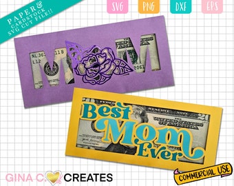Mom Money Card SVG, money sleeve template, Mother's day SVG
