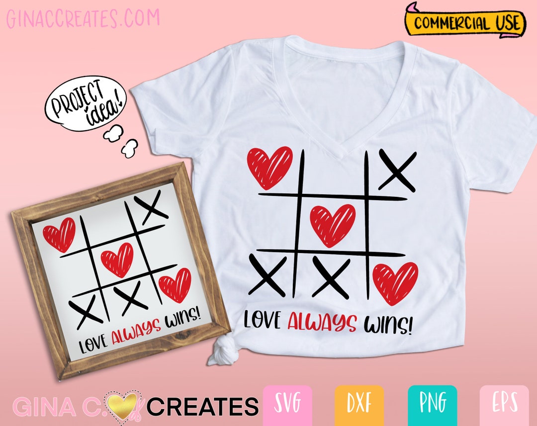 Valentine's Love Always Wins SVG for Cricut, Heart Tic Tac Toe SVG - Etsy