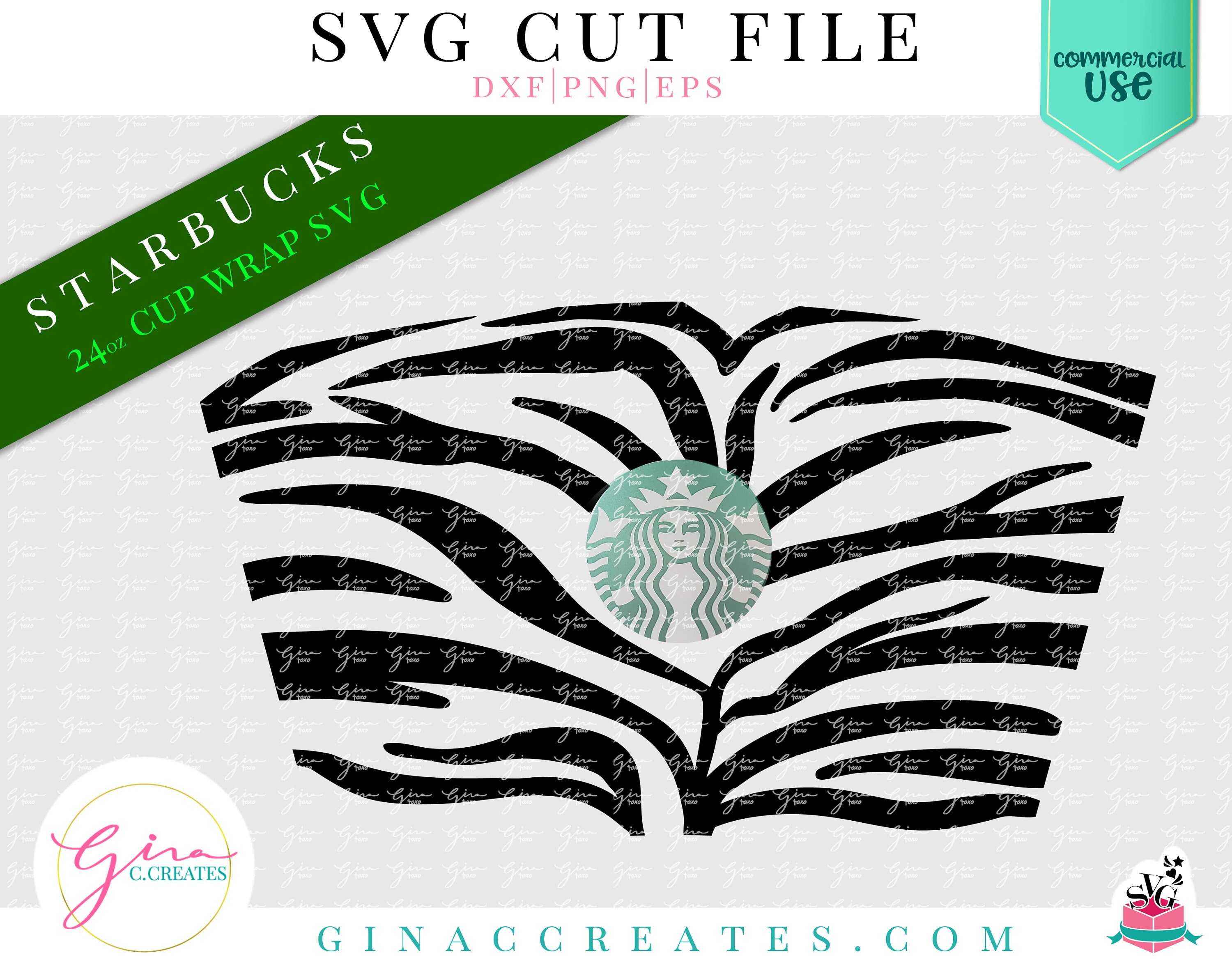 Floral Pattern Starbuck's Wrap SVG - Gina C. Creates