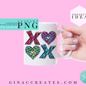 XOXO SVG and PNG Bundle, Valentine&#39;s Day xoxo sublimation image, Zebra and Leopard print svg