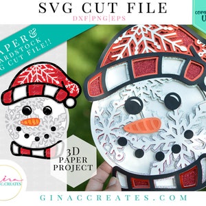 3D Snowman Mandala SVG Cut File, 3D mandala svg, Christmas SVG