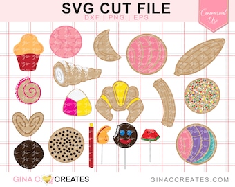 Il pacchetto SVG Ultimate Mexican Sweets, pane dolce in formato SVG, concha in formato SVG,