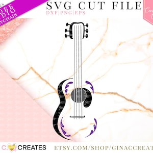 Guitar SVG Cut File, svg for 3 inch guitar key chain blank