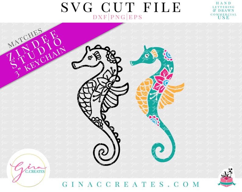 Download Seahorse Mandala SVG Cut File svg for Zindee's 3 inch | Etsy