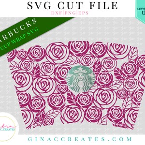 Roses Wrap SVG, cup wrap svg