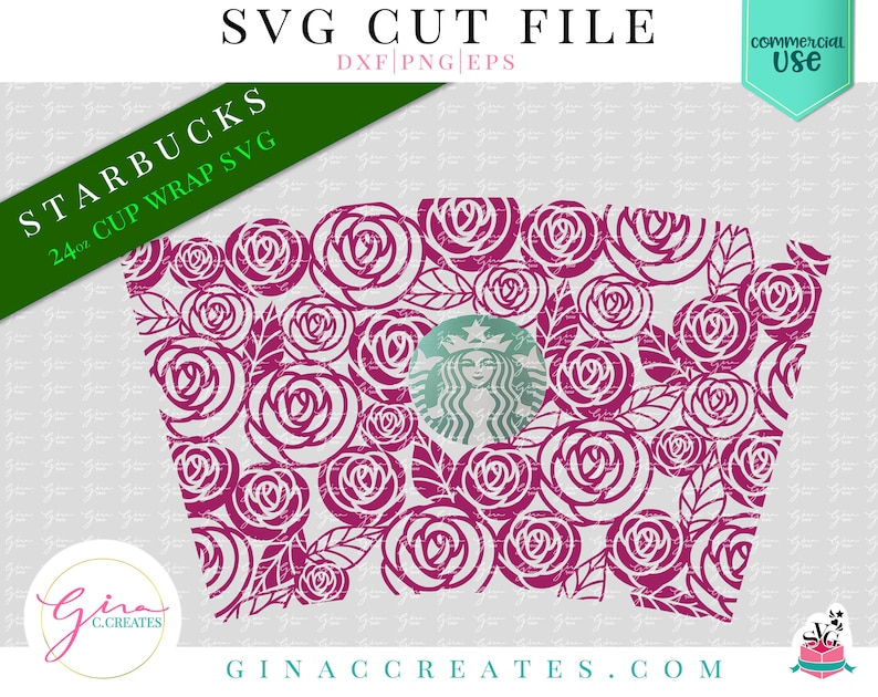 Download Roses Wrap SVG starbucks cup wrap svg | Etsy