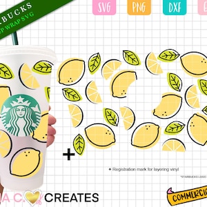Lemon Citrus Wrap SVG, Fruit SVG Wrap