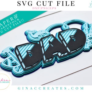 Layered Dad Paper Card SVG Cut File, 3D Father&#39;s Day svg