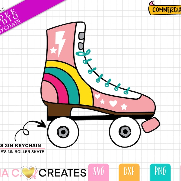 80's Roller Skates SVG, roller skates keychain svg