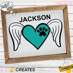 Pet Angel Wings Memorial SVG, memoriale per cani in formato SVG, memoriale per gatti in formato SVG