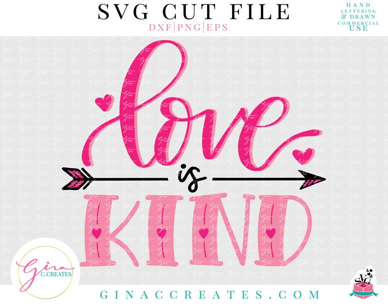 Download Love is Kind SVG Cut File Valentine's Day SVG arrow and | Etsy