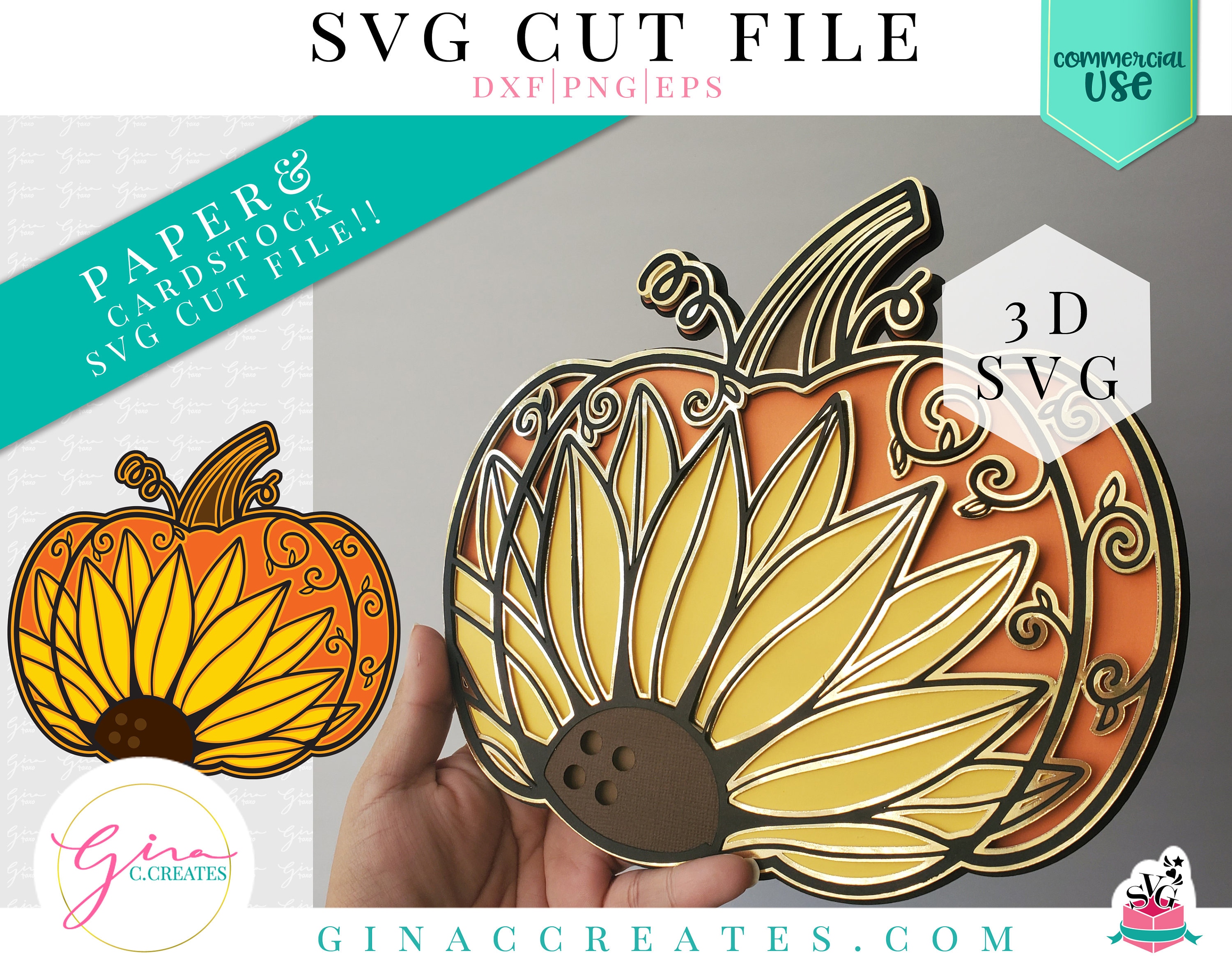 Download 3d Sunflower Pumpkin Mandala Svg Cut File 3d Mandala Svg Etsy