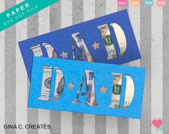 DAD Money Holder SVG | Father’s Day Money Sleeve Template | Cricut Cut File for Cash Gift | Cardstock Dad Gift Idea