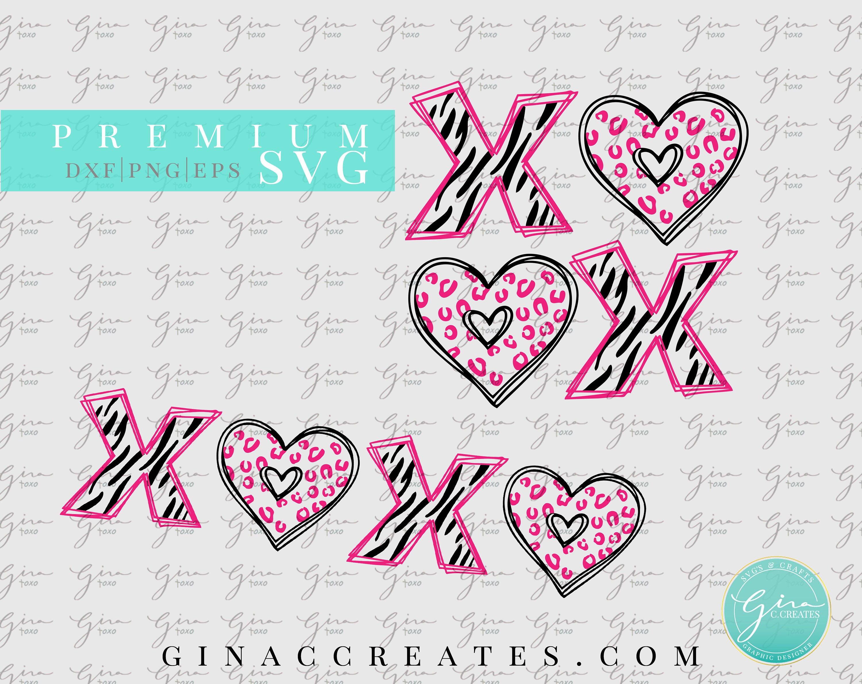 XOXO SVG and PNG Bundle, Valentine's Day Xoxo Sublimation Image, Zebra ...