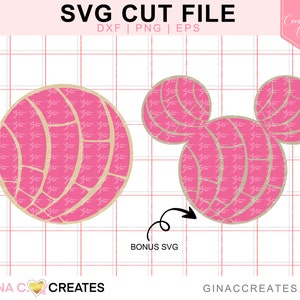 Fichier de coupe Concha SVG, svg de pain sucré mexicain, tête de souris concha svg, svg Pan Dulce