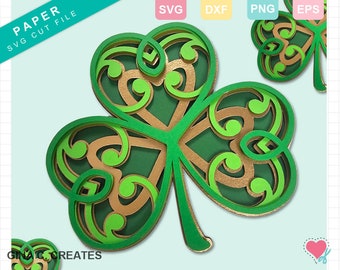 Layered Celtic Shamrock SVG Cut File
