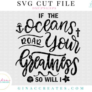 Christian Ocean Quote SVG Cut File, Greatness svg, Jesus svg, Anchor svg, starfish svg